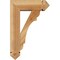 Ekena Millwork Olympic Arts and Crafts Rough Sawn Bracket w/ Offset Brace, Western Red Cedar, 6"W x 16"D x 24"H BKT0604X16X24OLY03RWR - alternate 3